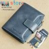 GERUOLA Men's Genuine Leather Wallet, Vintage RFID Blocking Anti-Theft Folding Wallet, ID Window, Coin Pocket, and Zipper Closur