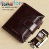 GERUOLA Men's Genuine Leather Wallet, Vintage RFID Blocking Anti-Theft Folding Wallet, ID Window, Coin Pocket, and Zipper Closur