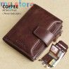 GERUOLA Men's Genuine Leather Wallet, Vintage RFID Blocking Anti-Theft Folding Wallet, ID Window, Coin Pocket, and Zipper Closur