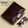 GERUOLA Men's Genuine Leather Wallet, Vintage RFID Blocking Anti-Theft Folding Wallet, ID Window, Coin Pocket, and Zipper Closur