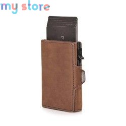 Pop-up Slim RFID Card Holder for Men Minimalist Leather Credit Card Wallet with Coin Purse and Cash Slot Travel Small Purse [pro