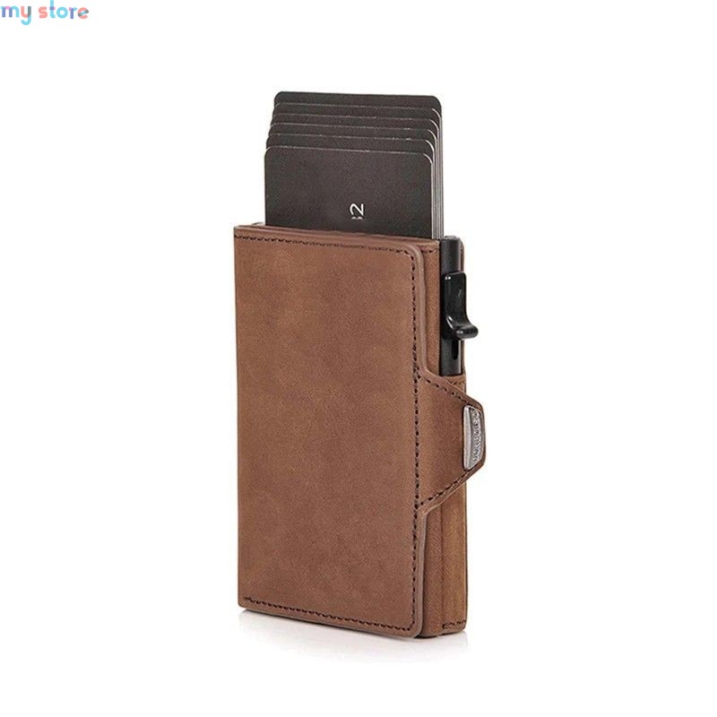Pop-up Slim RFID Card Holder for Men Minimalist Leather Credit Card Wallet with Coin Purse and Cash Slot Travel Small Purse [pro