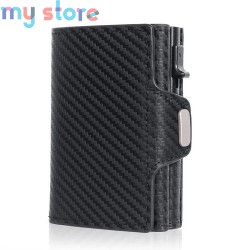 Pop-up Slim RFID Card Holder for Men Minimalist Leather Credit Card Wallet with Coin Purse and Cash Slot Travel Small Purse [pro