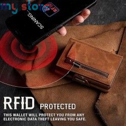 Pop-up Slim RFID Card Holder for Men Minimalist Leather Credit Card Wallet with Coin Purse and Cash Slot Travel Small Purse [pro