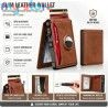 Men's Slim Leather Wallet RFID Blocking Minimalist Bifold with Pop up Aluminum Case Money Clip And Credit Card Holder [product.b