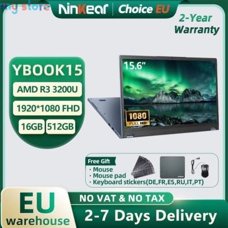 Ninkear YBOOK15 Laptop AMD Ryzen 3 3200U 15.6 Inch 360° Flip FHD IPS 1920*1080 Touchscreen 16G 512GB Backlit Keyboard Windows 11
