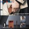 Men's Slim Leather Wallet RFID Blocking Minimalist Bifold with Pop up Aluminum Case Money Clip And Credit Card Holder [product.b
