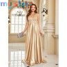 Elegant Sequins Evening Dress For Women 2024 Deep V-neck Satin Prom Party Green Dress Floor Length Blue Formal Gowns [product.br