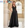 Elegant Sequins Evening Dress For Women 2024 Deep V-neck Satin Prom Party Green Dress Floor Length Blue Formal Gowns [product.br
