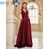 Elegant Sequins Evening Dress For Women 2024 Deep V-neck Satin Prom Party Green Dress Floor Length Blue Formal Gowns [product.br