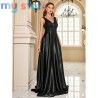 Elegant Sequins Evening Dress For Women 2024 Deep V-neck Satin Prom Party Green Dress Floor Length Blue Formal Gowns [product.br