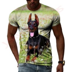 New Tide Summer Fashion Doberman Picture T-shirts Casual Print Tees Hi