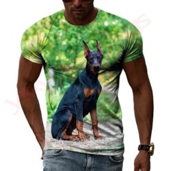 New Tide Summer Fashion Doberman Picture T-shirts Casual Print Tees Hi