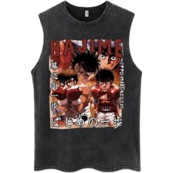 Hot Anime Hajime No Ippo Kamogawa Boxing Gym Washed Tops Men Makunouch
