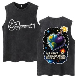 Whales and Sun Tattoo By Robe De Extremoduro Washed Tank Tops Men Wome