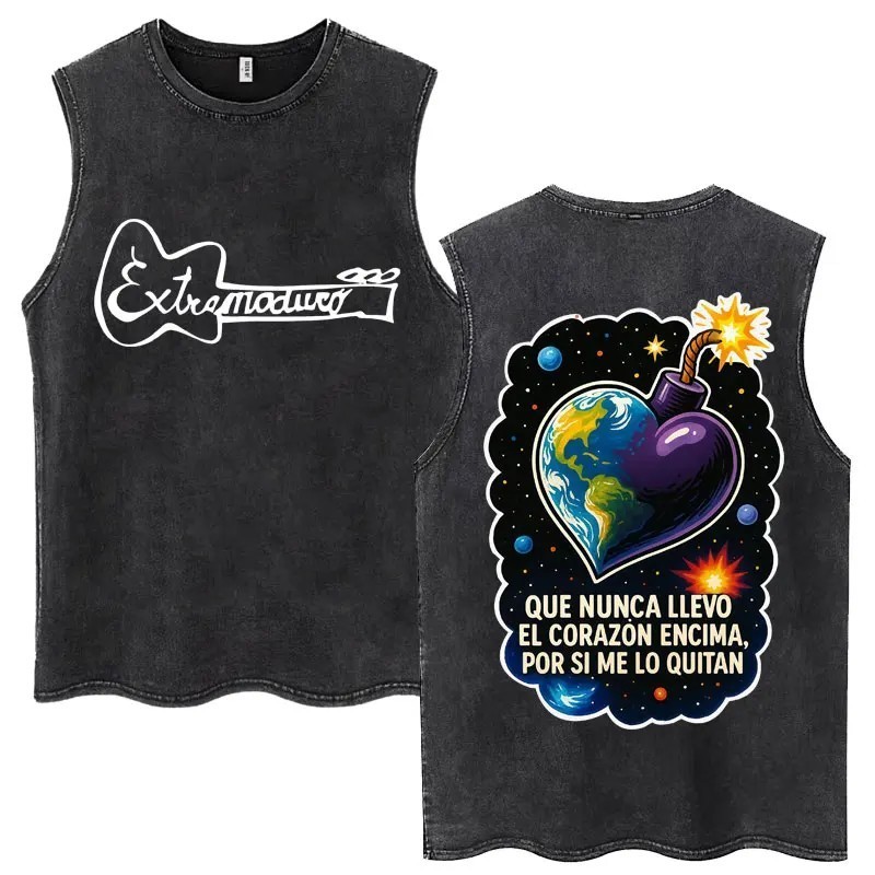 Whales and Sun Tattoo By Robe De Extremoduro Washed Tank Tops Men Wome