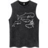 Whales and Sun Tattoo By Robe De Extremoduro Washed Tank Tops Men Wome