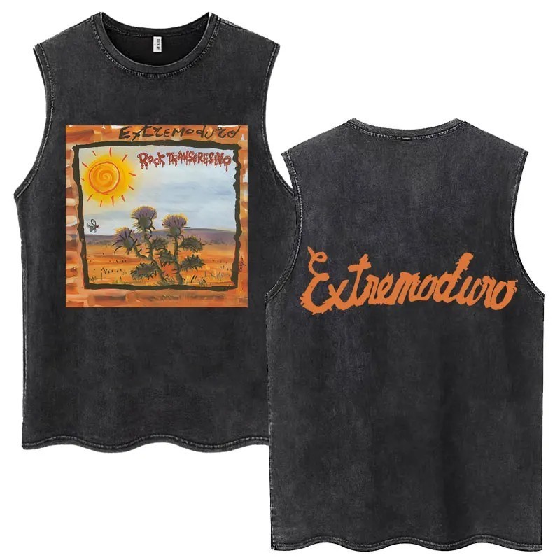 Whales and Sun Tattoo By Robe De Extremoduro Washed Tank Tops Men Wome