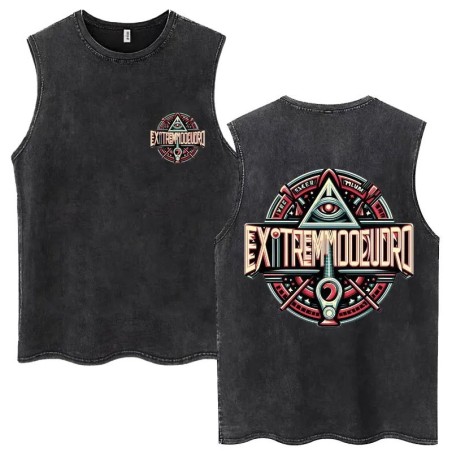 Whales and Sun Tattoo By Robe De Extremoduro Washed Tank Tops Men Wome