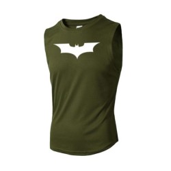 Bat Printed Men's Loose Sleeveless T-shirt Autumn inner wear Running T