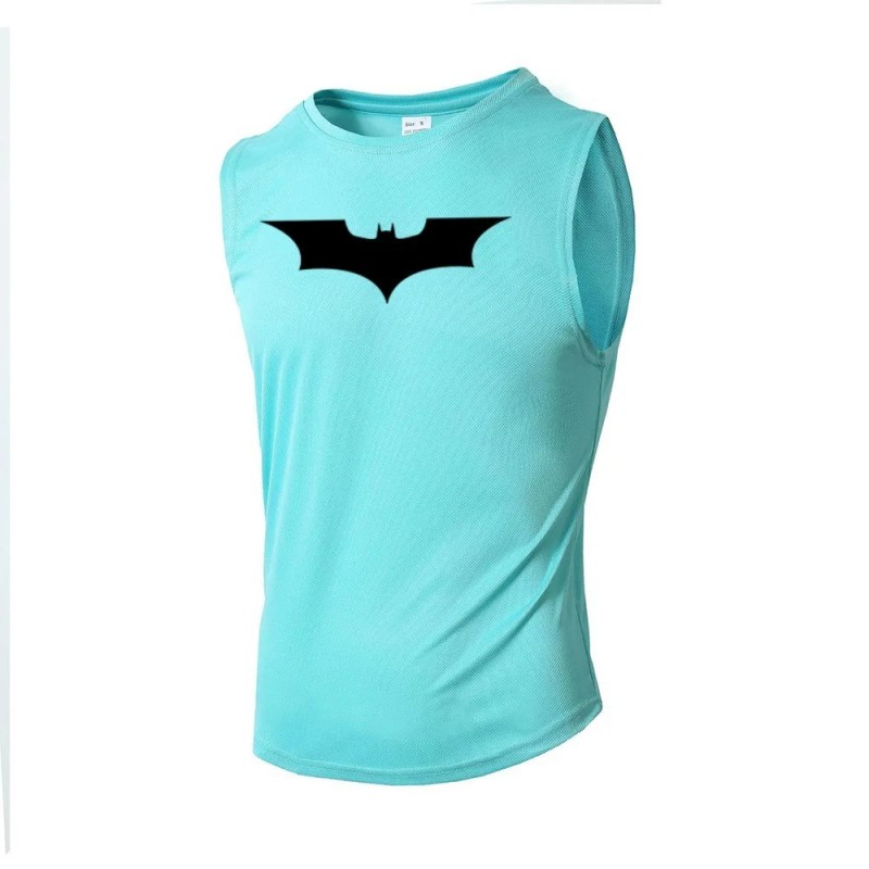 Bat Printed Men's Loose Sleeveless T-shirt Autumn inner wear Running T