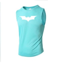 Bat Printed Men's Loose Sleeveless T-shirt Autumn inner wear Running T