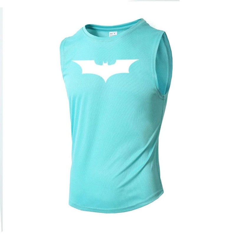 Bat Printed Men's Loose Sleeveless T-shirt Autumn inner wear Running T