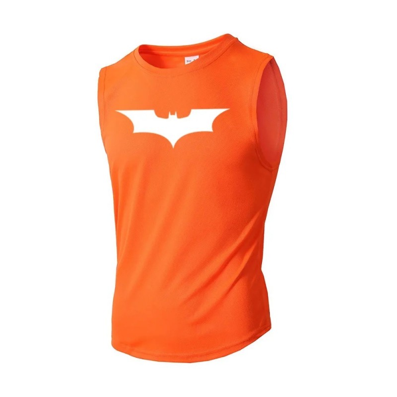Bat Printed Men's Loose Sleeveless T-shirt Autumn inner wear Running T