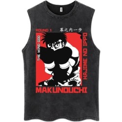 Hot Anime Hajime No Ippo Kamogawa Boxing Gym Washed Tops Men Makunouch