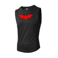 Bat Printed Men's Loose Sleeveless T-shirt Autumn inner wear Running T