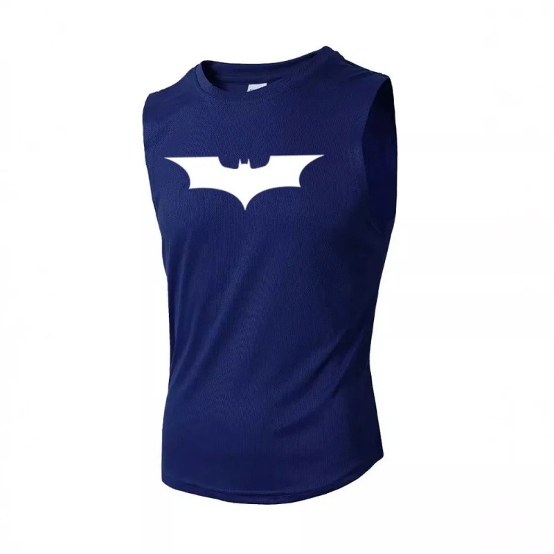 Bat Printed Men's Loose Sleeveless T-shirt Autumn inner wear Running T