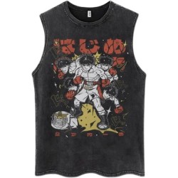 Hot Anime Hajime No Ippo Kamogawa Boxing Gym Washed Tops Men Makunouch