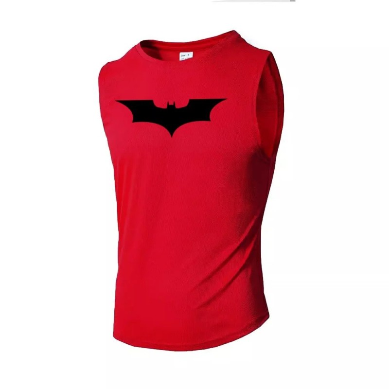 Bat Printed Men's Loose Sleeveless T-shirt Autumn inner wear Running T