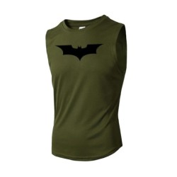 Bat Printed Men's Loose Sleeveless T-shirt Autumn inner wear Running T