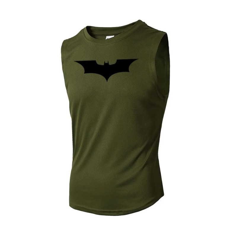 Bat Printed Men's Loose Sleeveless T-shirt Autumn inner wear Running T