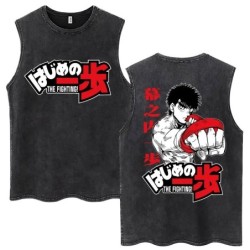 Hot Anime Hajime No Ippo Kamogawa Boxing Gym Washed Tops Men Makunouch