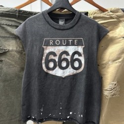 Jesus Beat The Devil Cross Print Tank Top Men Women Splashed Ink Saint