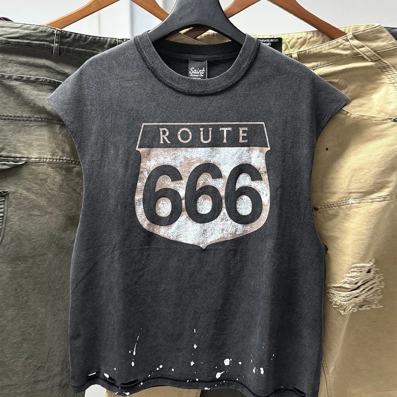 Jesus Beat The Devil Cross Print Tank Top Men Women Splashed Ink Saint