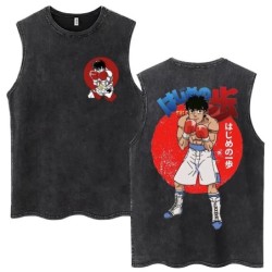 Hot Anime Hajime No Ippo Kamogawa Boxing Gym Washed Tops Men Makunouch