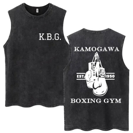 Hot Anime Hajime No Ippo Kamogawa Boxing Gym Washed Tops Men Makunouch