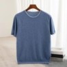 Men's T-shirt 2024 Summer New Knitted Tank Top Fashion Color Block Rou