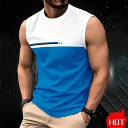 Summer Men's Casual sleeveless T-shirt Plus Size Simple O-Neck tank to