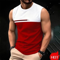 Summer Men's Casual sleeveless T-shirt Plus Size Simple O-Neck tank to