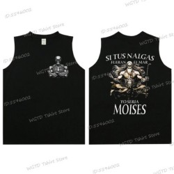 Cool Skeleton Calacas Chidas Gym Print Tank Top for Men Summer Cotton 