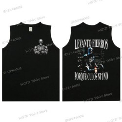 Cool Skeleton Calacas Chidas Gym Print Tank Top for Men Summer Cotton 