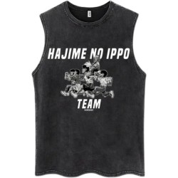 Hot Anime Hajime No Ippo Kamogawa Boxing Gym Washed Tops Men Makunouch