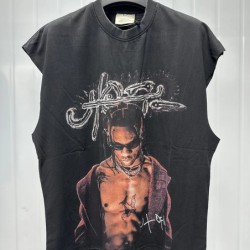 2026 New Cactus Jack Men's American Streetwear Print Tank Top Loose Fi