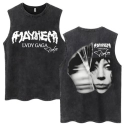 Lady Gaga The Mayhem Ball Tour 2025 Wash Tank Tops Fashion Men Women H