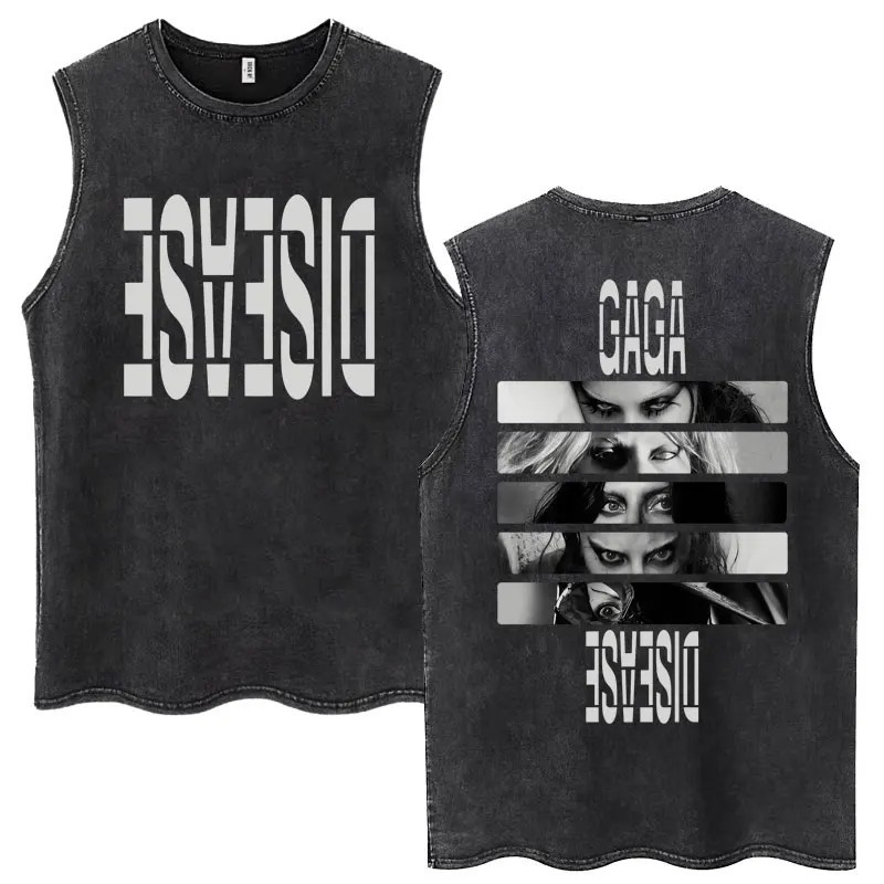 Lady Gaga The Mayhem Ball Tour 2025 Wash Tank Tops Fashion Men Women H