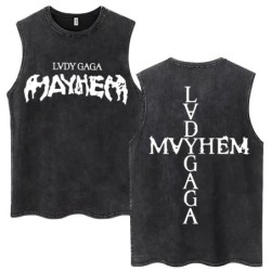 Lady Gaga The Mayhem Ball Tour 2025 Wash Tank Tops Fashion Men Women H